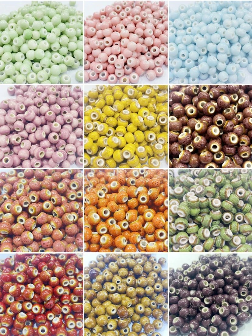 Vibrant 50-Color Ceramic Spacer Beads Set for DIY Jewelry and Crafts