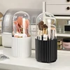 Transparent Makeup Brush Holder With Li Makeup Organizer Cosmetic Holder Pencil Lipstick Desk Container Table Makeup Storage Box 4