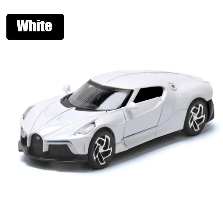 1:32 Bugatti LA VOITURE NOIRE supercar Diecast Metal Alloy Model car Sound  Light Pull Back Collection Kids Toy Gifts A126