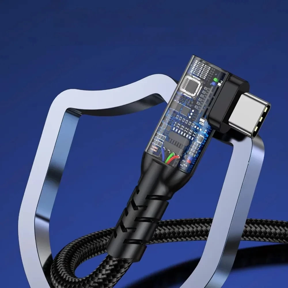 PD240W 엘보우 USB5 80Gbps 데이터 케이블 썬더볼트 5 타입 C 고속 충전 케이블 (아이폰 17, 16, 15, 맥북 프로, 에어, 태블릿, 노트북용)