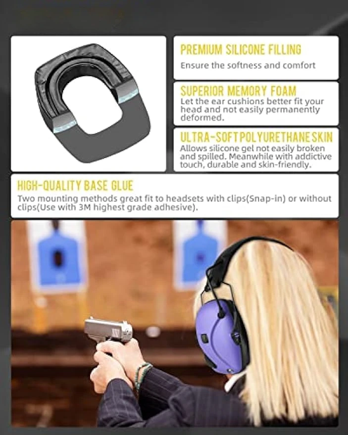 Gel Ear Pads for Howard Leight by Honeywell Impact Sport Pro Sync Leightning Earmuffs 1Pair
