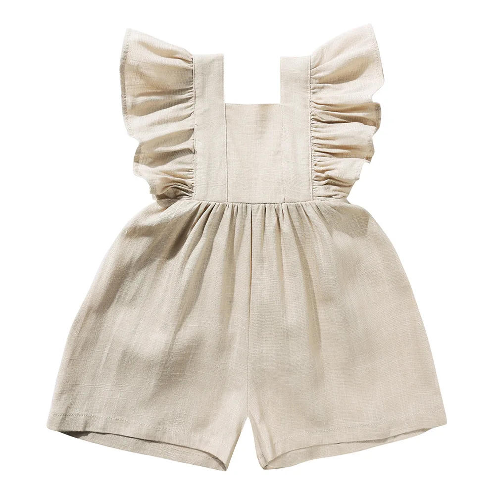 Breathable Linen Baby Rompers Jumpsuits for Summer