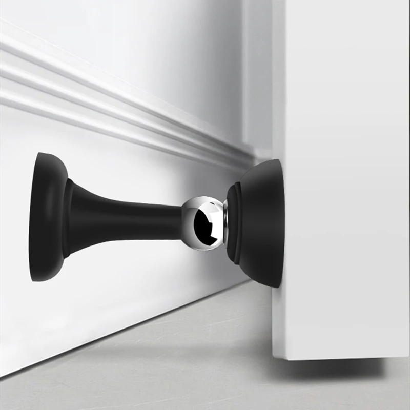 Door stopper KK&FING strong magnetic silent suction household bedroom free-punch anti-collision door stop silicone floor