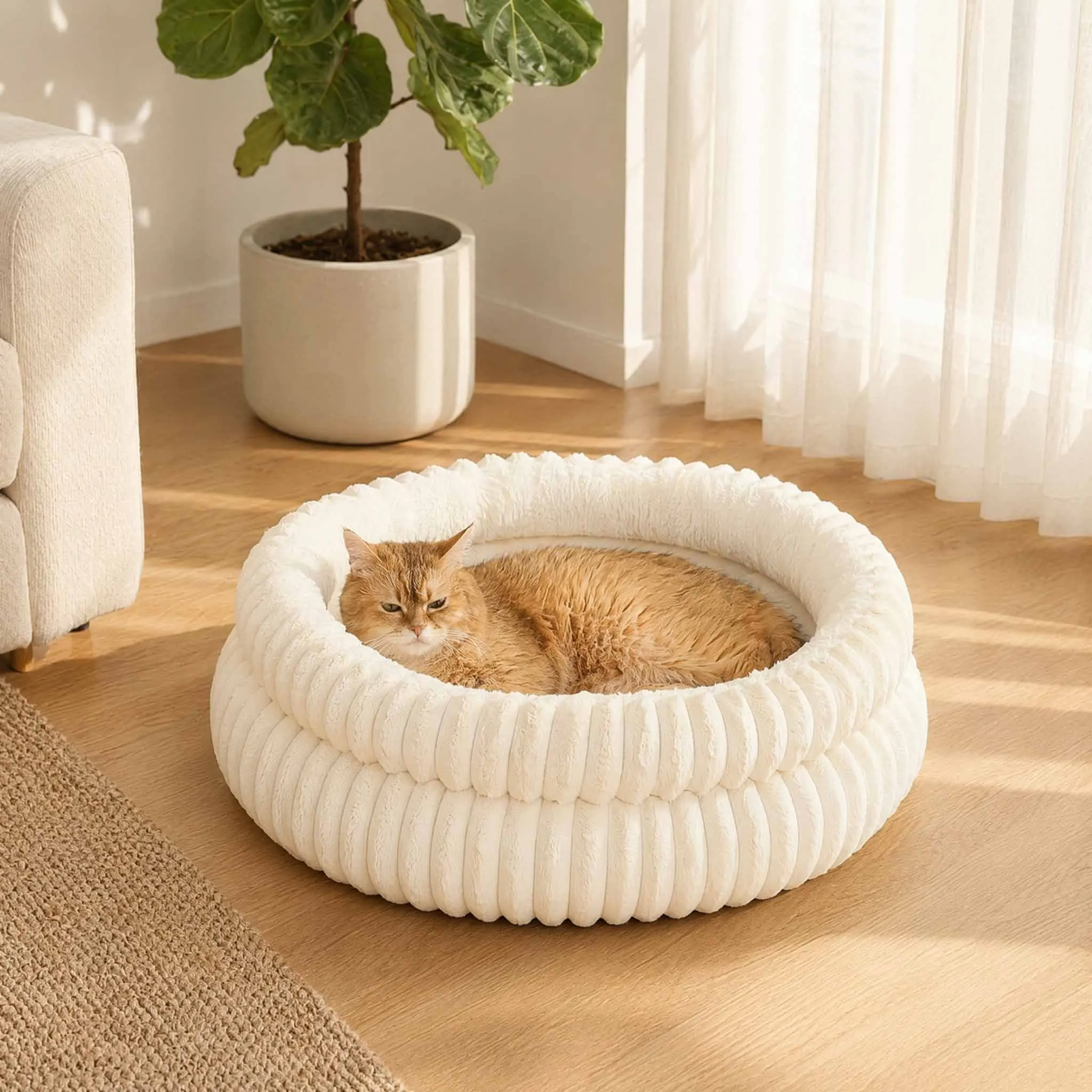 Cuccia rotonda e morbida per cani e gatti letto accogliente_voghion.com