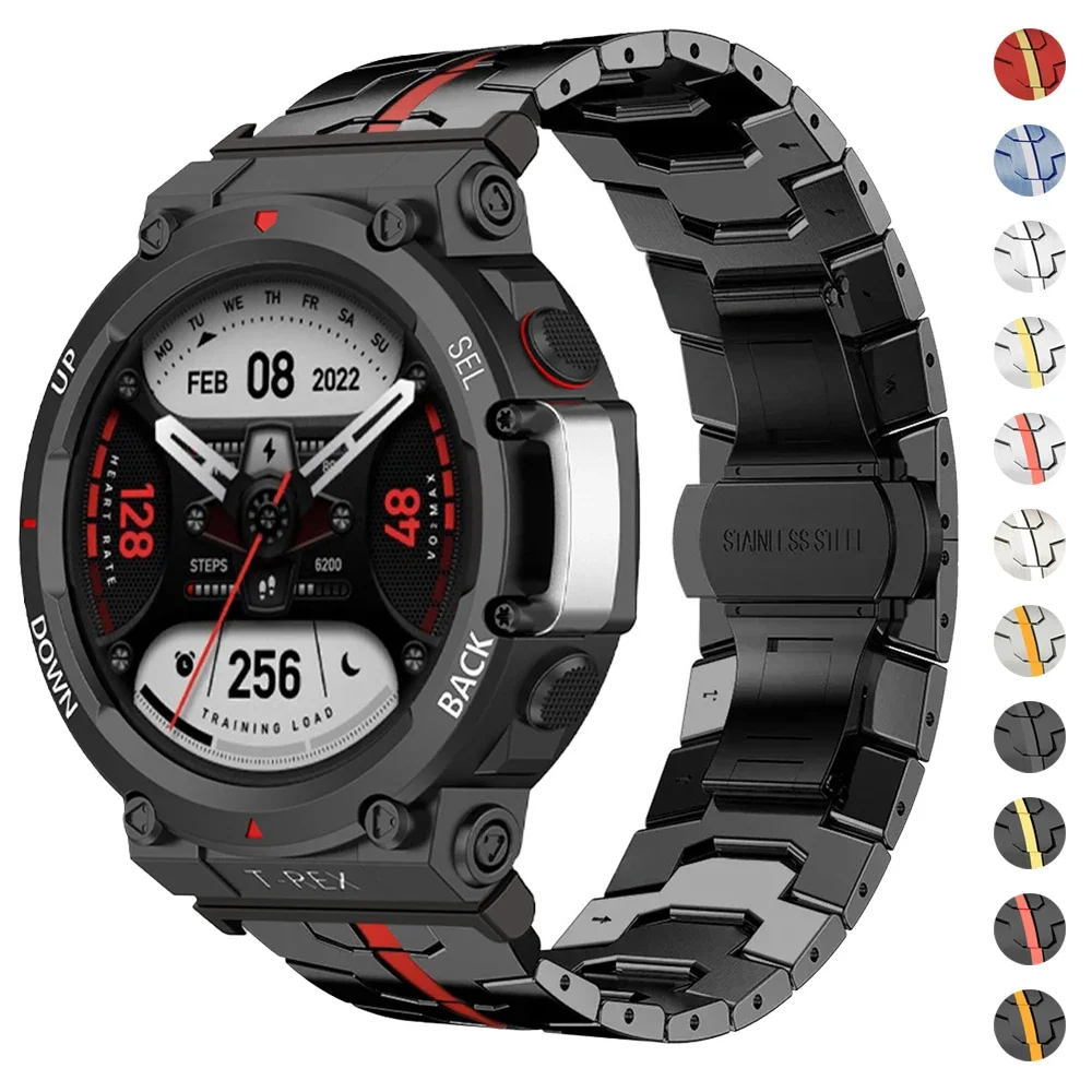Stainless Steel Adjustable Watch Strap Bracelet - Compatible with Amazfit T-REX 3