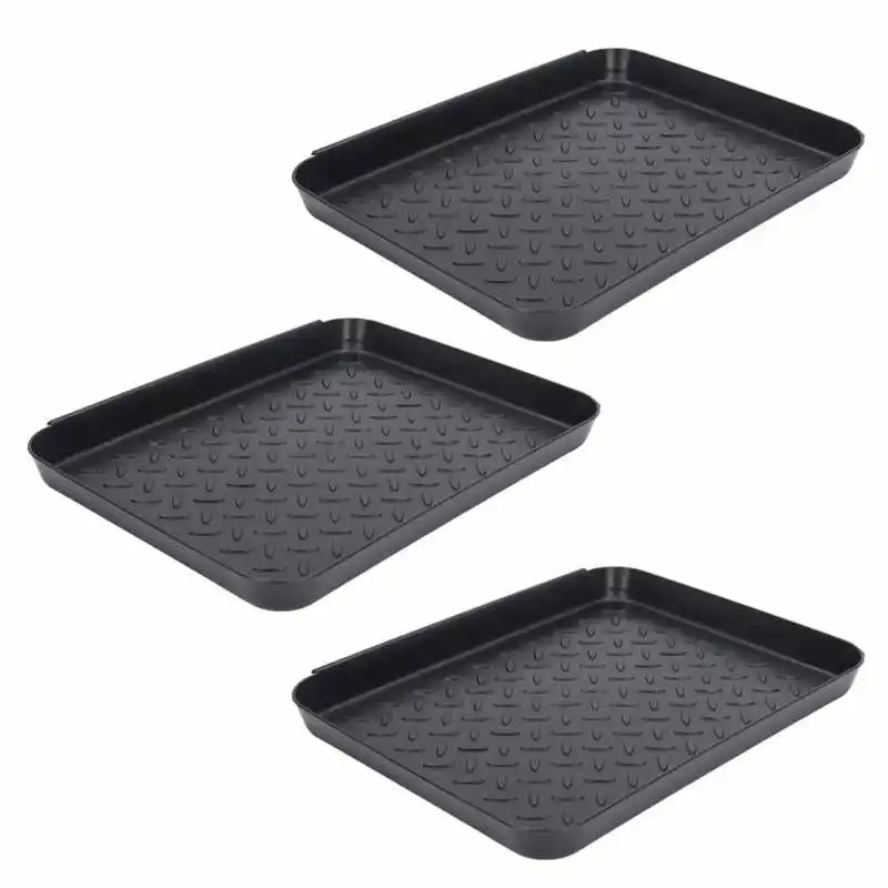 Sun Dolphin Boot Tray for Entryway Indoor, Heavy Duty Plastic Shoe Tray, 48x17 Inches Water Resistant Shoe Mat Tray for Indoors & Outdoors