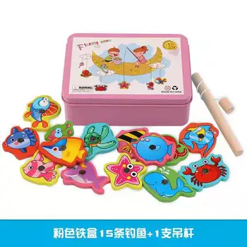 Montessori Wooden Magnetic Fishing Game