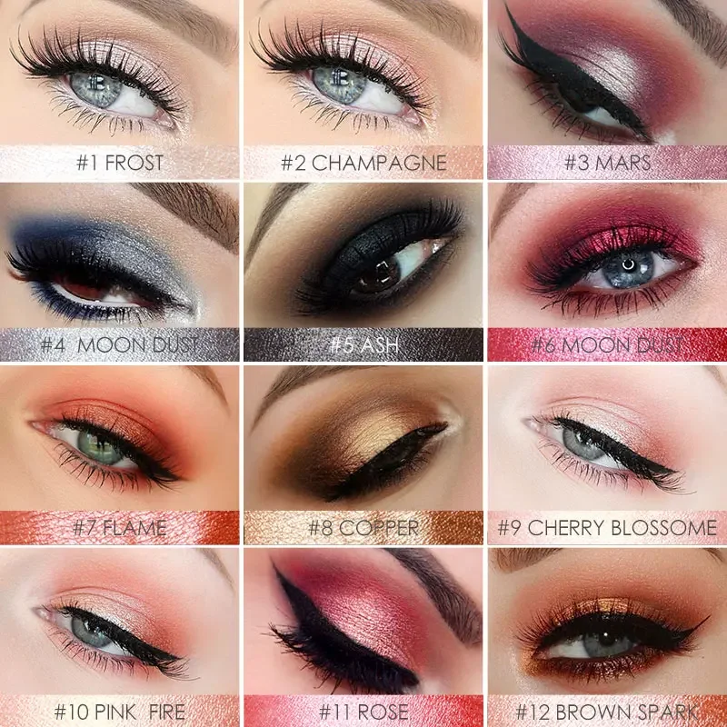 FOCALLURE 12 Colors Eyeshadow Sticker Cosmetics Eye Shadow Pencil Highlighter Shimmer Eyes Makeup Eye Shadow Liner