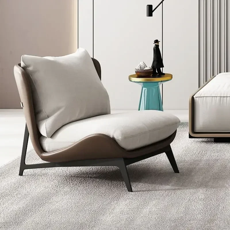 

Designer Fashion Living Room Chair Ergonomic Adults Recliner Lounge Living Room Chair Grey Comfortable Silla Plegable Furniture