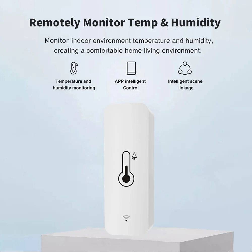 Temperature humidity sensor Tuya WiFi Smart Temperature Humidity Sensor Indoor Hygrometer Controller Monitoring Work Smart Speaker Alexa Google Home