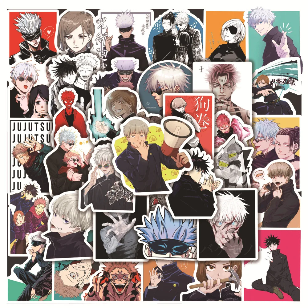 

50PCS New Anime Jujutsu Kaisen Graffiti Stickers Bicycle Computer Laptop Water Cup Stickers Stickers Children's Toys Gifts