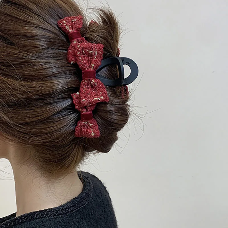 

Fashion Bow Tie Grip Sweet Temperament Shark Clip Hair Clip For Girl Elegance Ponytail Claw Clip Accessories hair clip tiara