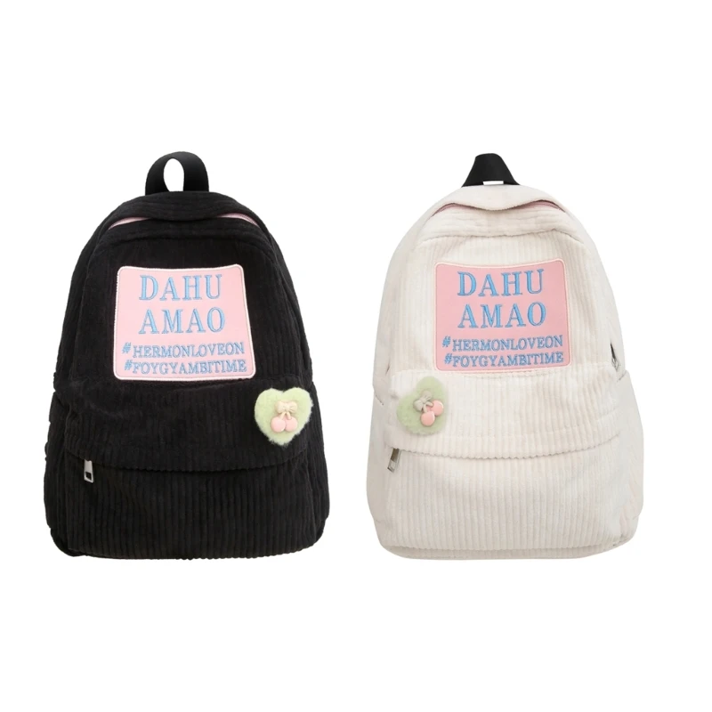 

Shoulder Bags Backpack for Girl Student Large Capacity Corduroy Book Bag