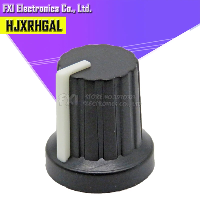 Potentiometer Knobs 10Pcs 6mm Shaft Hole Dia Plastic Threaded Knurled Potentiometer Knobs Caps wh148