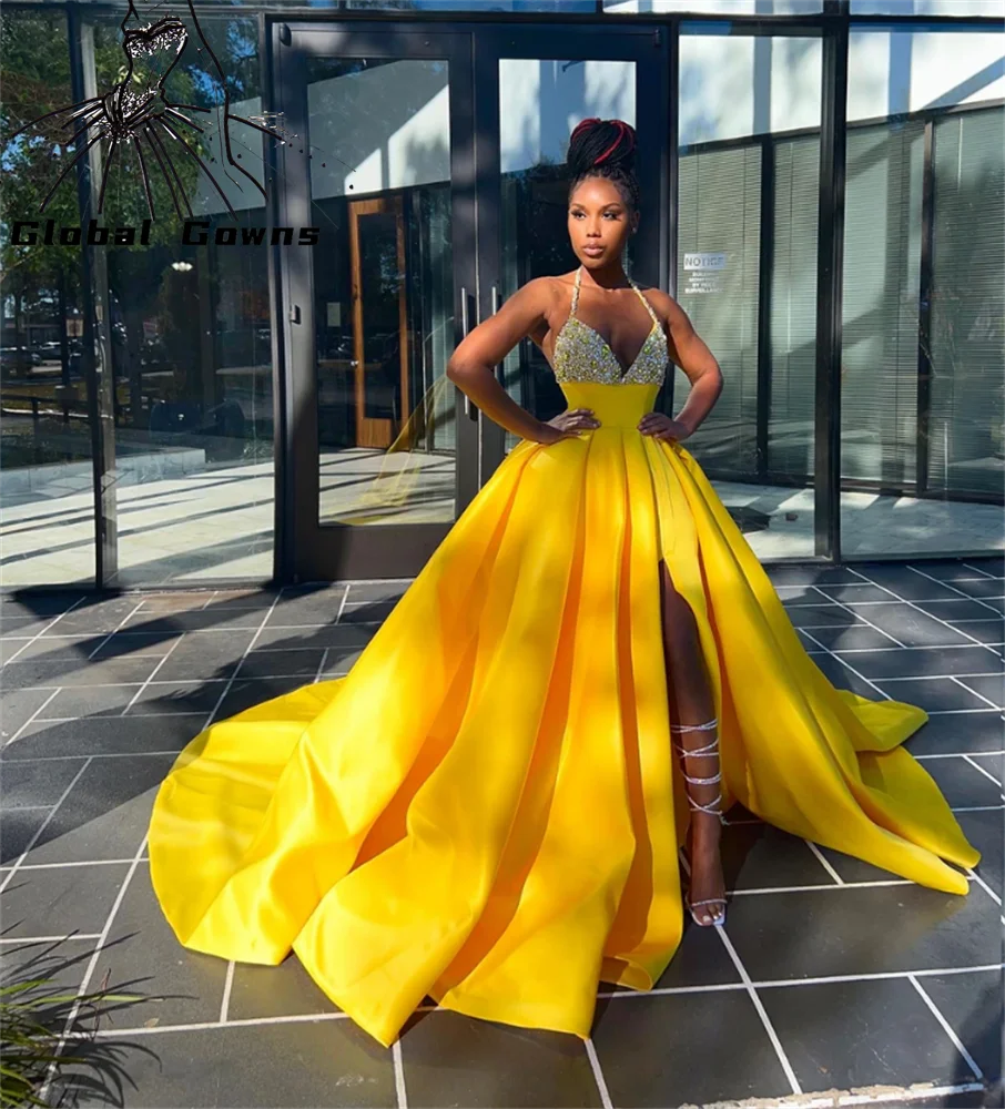 Yellow Ball Gown Prom Dresses