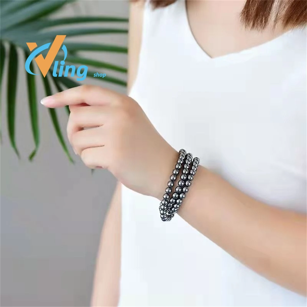 Bracelet Wholesale Polysilicon Cold and Hot Double Effect Multi Loop Cut Stone Bracelet Necklace