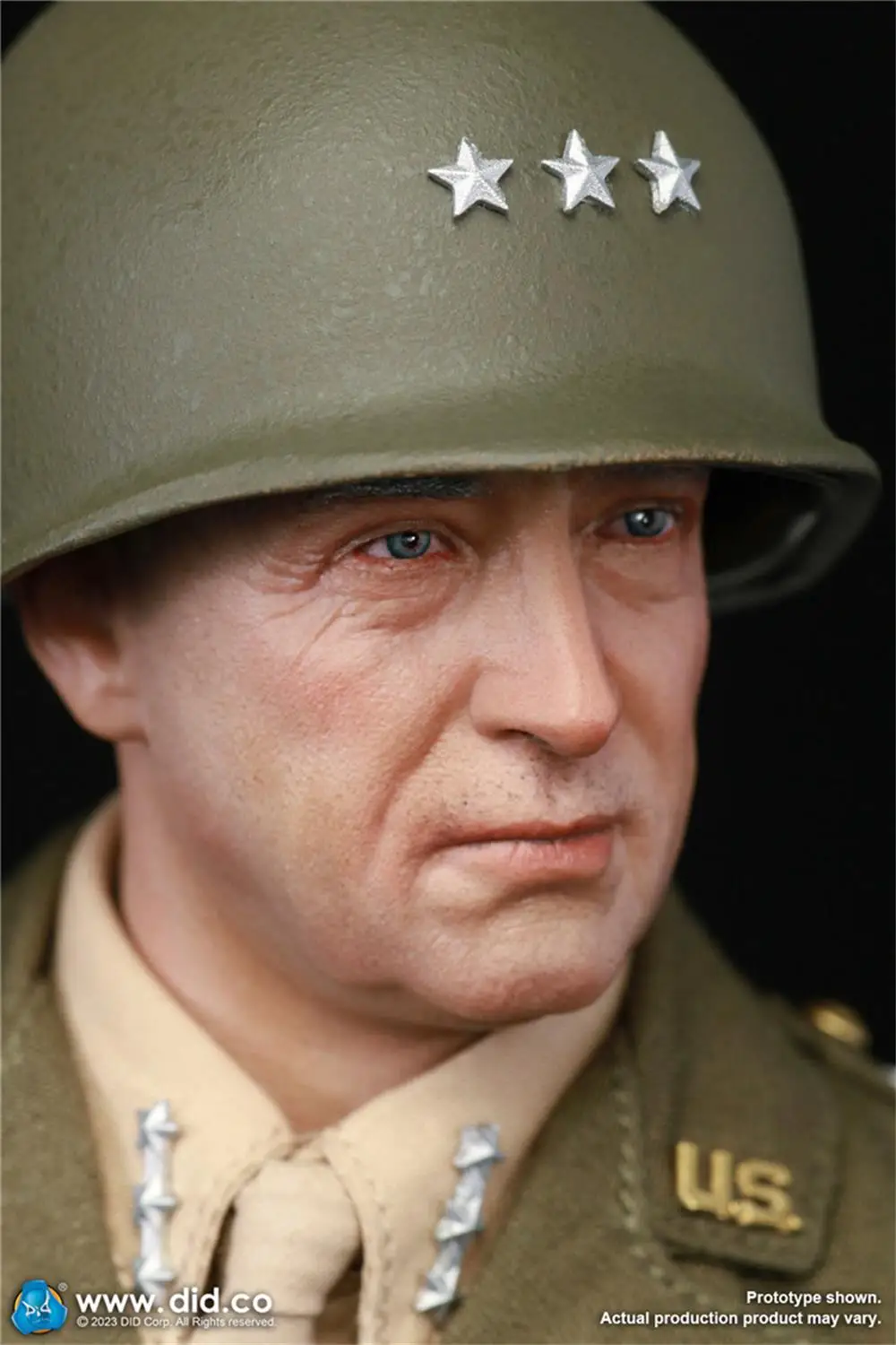 

1/6 DID A80164 WWII Series US. Soldier General Smith Patton Model Helmet with Inner Net Medals For 12" Action Scene Component