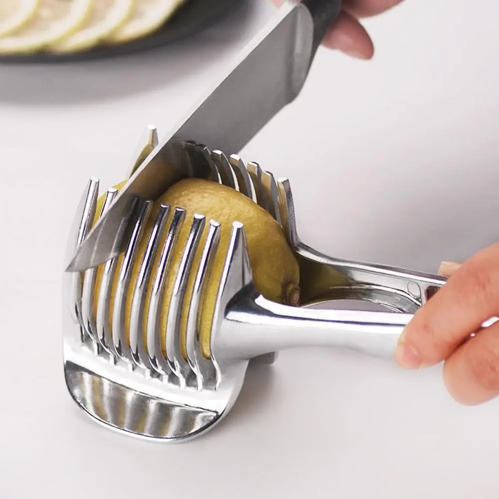 Onion Slicer Lemon Slicer Tomato Multipurpose Handheld Round Fruit Tongs of Onions Vegetables Tools