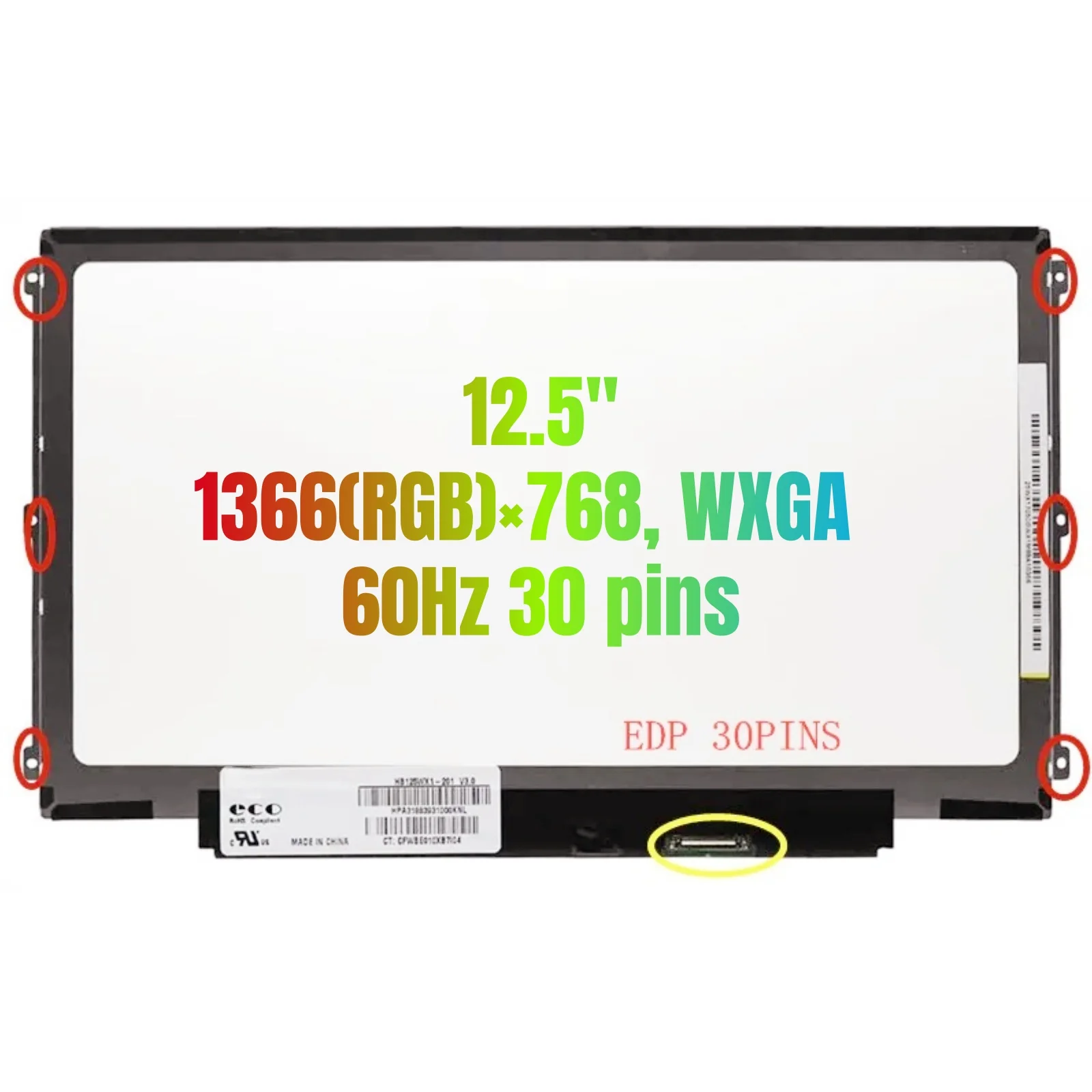 iParts Display di ricambio per Dell Latitude E7240 E5250 E7250 5240 E5270 E7270 Pannello schermo LCD LED WXGA da 12,5" FM9FF 0FM9FF - Image 2