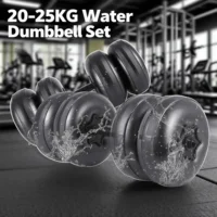 20-25 kg water dumbbell set (pair) adjustable weight classic valve for strength training|black