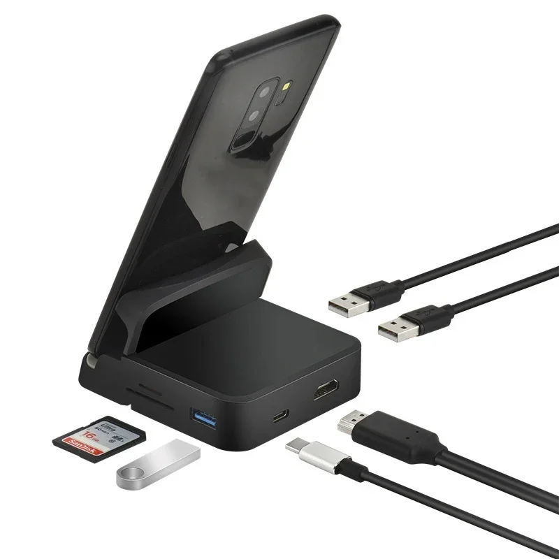 8 in 1 Type C HUB Docking Station Phone Stand USB C To HDMI-compatible Dock Power Charger Adapter For cell phone