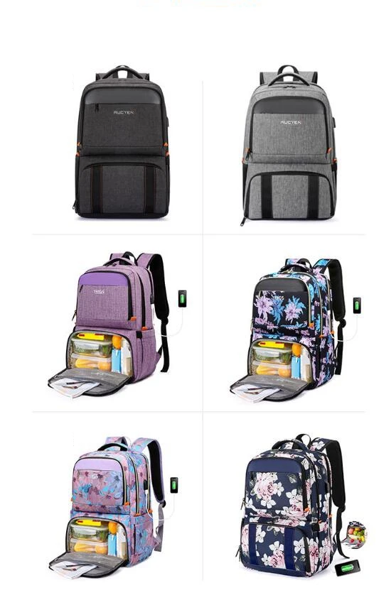 Brand Men 15.6 Inch Laptop Backpack Insulated Picnic Bag 17.3 Inch School Backpack for Teenagers USB charging Men Rucksack Bag
