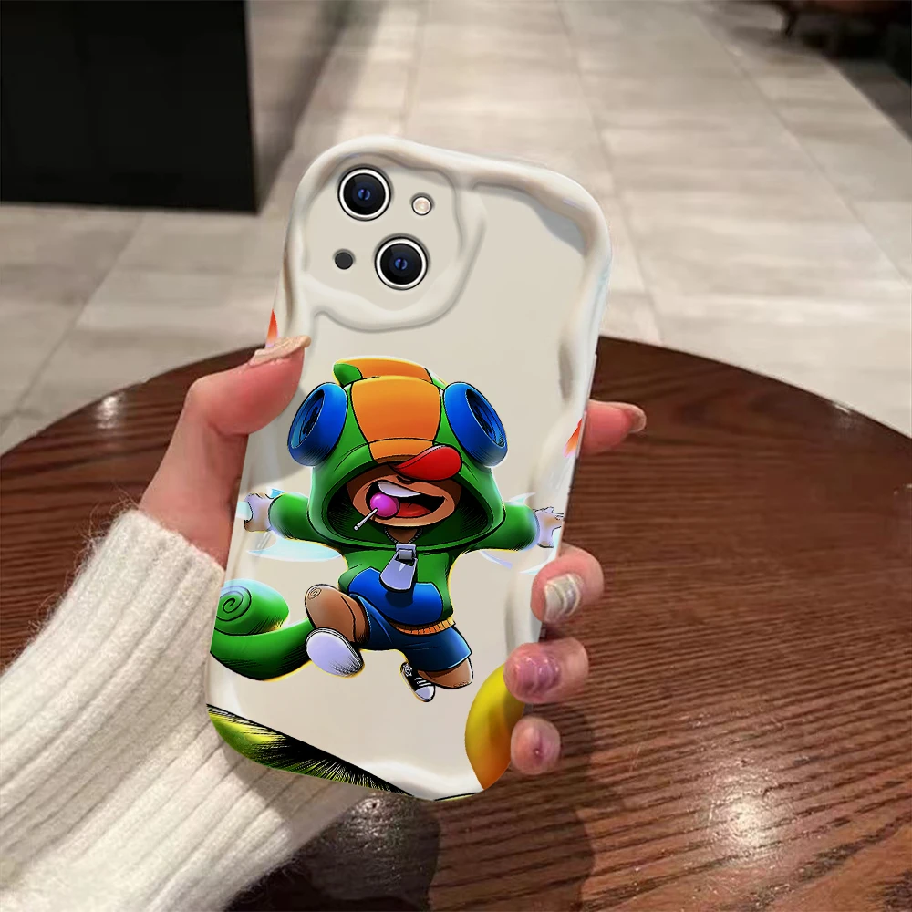 thumbnail image 1 of Funda 3D Wave B-Brawls-Stars para iPhone 16 15 14 13 12 11 Pro Max Mini X XR XSMAX 8 7 6S Plus funda de silicona suave, 1 of 5