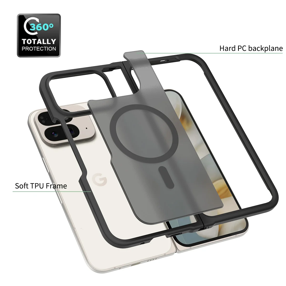Matte Translucent Magnetic Phone Case with Wireless Charging Protection