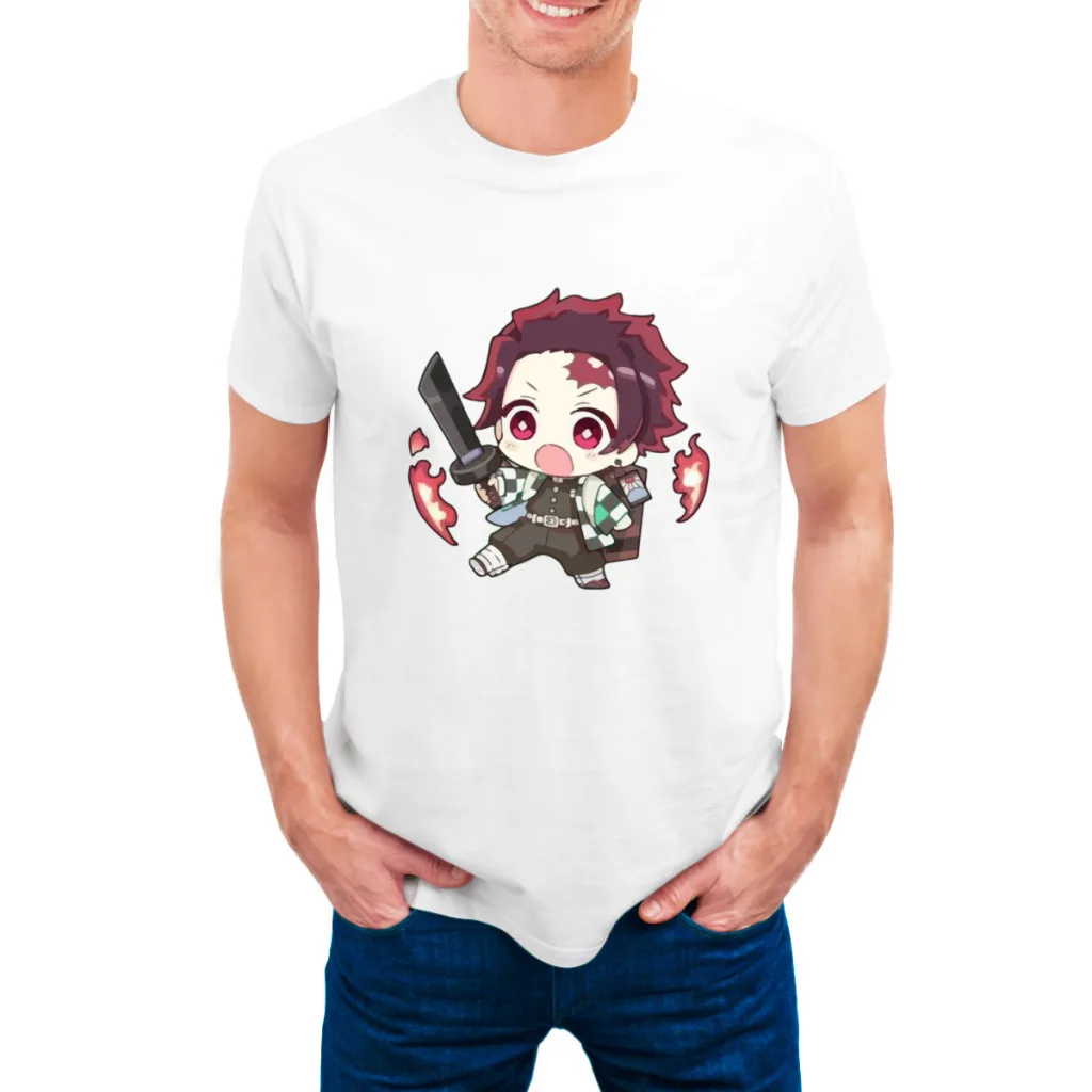 

Demon Slayer Kimetsu No Yaiba New Summer Round Neck Short Sleeved T-shirt for Men's Short Sleeved Top