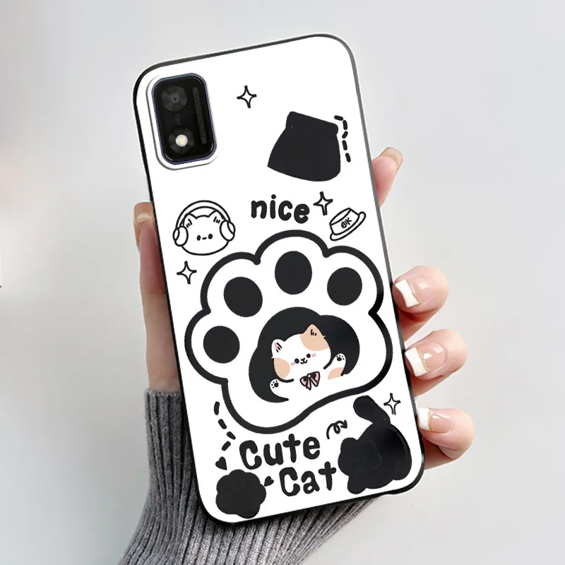 Adorable Cartoon Soft Silicone Protective Phone Case - Printed Design Cover