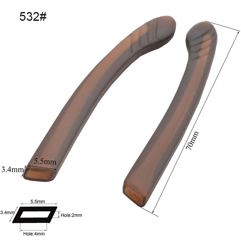 10 Pairs Black and Brown Rubber Temple Tips