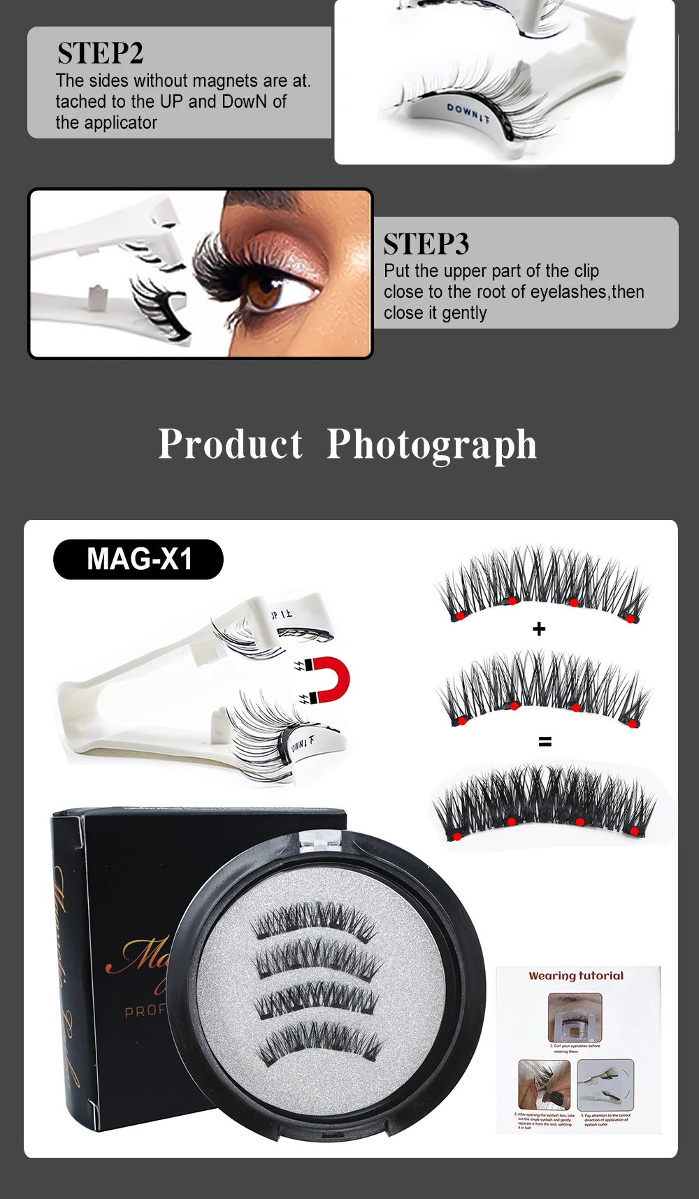 Description Picture 5 of item1 Pair Per Box Magnetic Lashes with Applicator Makeup Soft Reusable No Glue Needed Natural Magnetic Eyelashes Vendor