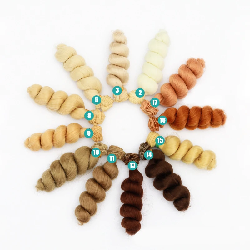 Doll Wigs 15 cm high temperature big wave handmade cloth diy Texitle doll curl hair accessories For 1/3 1/4 1/6 BJD/SD doll accessories,plush doll accessories,doll wigs,mohair wig