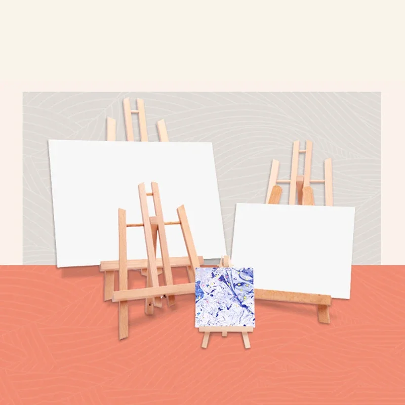 Foldable Desktop Wooden Adjustable Painting Display Shelf Holder Studio Sketch Exhibition Stand Art Drawing Supplies