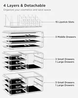 Acrylic Clear Dustproof Makeup Storage Organizer Drawers Large Skin Care Cosmetic Display Cases 1