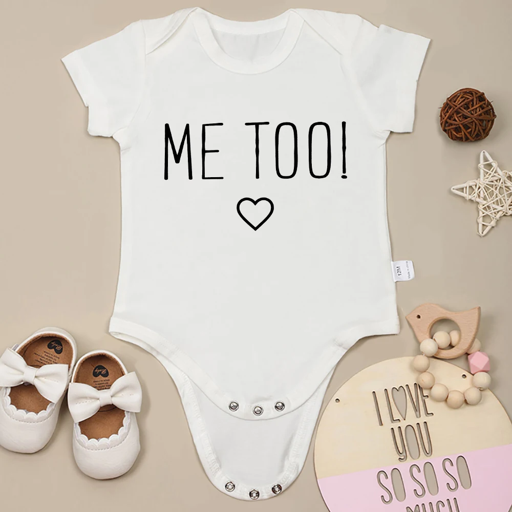 Twin Baby Boys and Girls Clothes Cotton Onesies “Coming Soon and Me Too” Beautiful Cute Infant Bodysuit Pregnancy Announcement 3