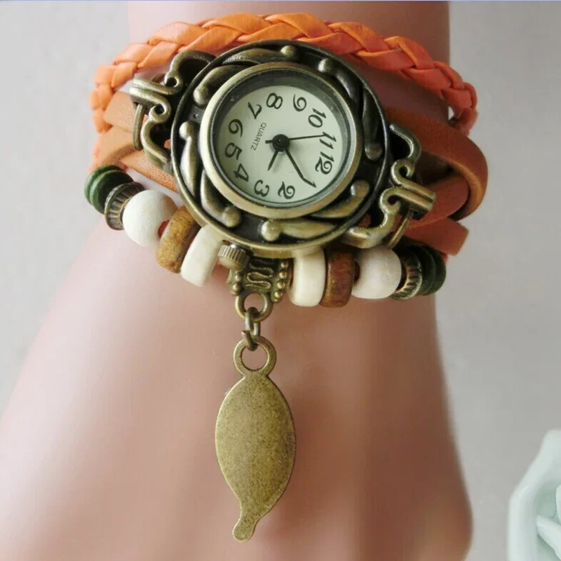 New Hot Sales Trend Retro Watch Winding Bracelet Belt Table Exquisite Pendant Ethnic Style Fashion Girl Student Woman Watch 5