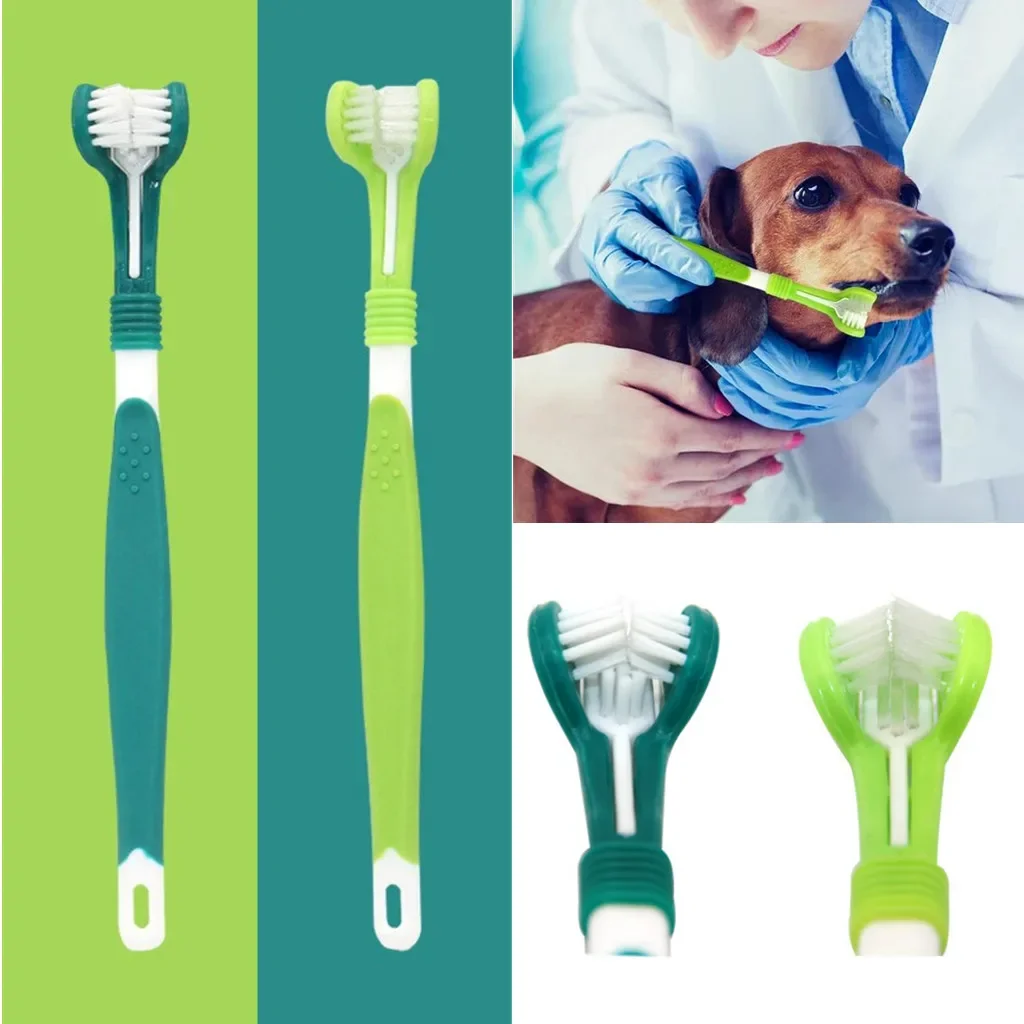 3-Sided Pet Toothbrush Dog Plastic Toothbrush Removing Bad Breath Tartar Cleaning Mouth Pet Dental Care Cat Cleaning Mouth Best Sellers In Pet Supplies