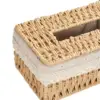 Hand Woven Tissue Box Cover Desk Organizer Dining Table Facial Napkin Holder 5
