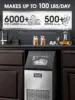 V2.0 Commercial Ice Maker,100 lbs,2-Way Add Water,Under Counter Ice Maker Self Cleaning,Ice Machine with 24 Hour Timer,33 lbs 2