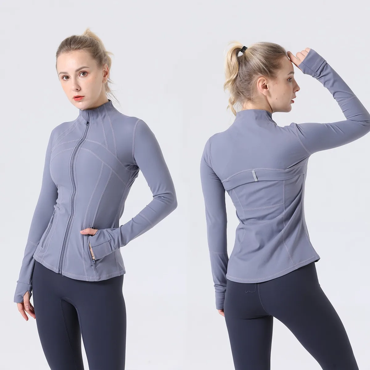 

Women Sports Jacket Fitness Long Sleeved Top Workout Coat With Zipper Training Running Cycling T-shirts Gym Outdoor Yoga Clothes