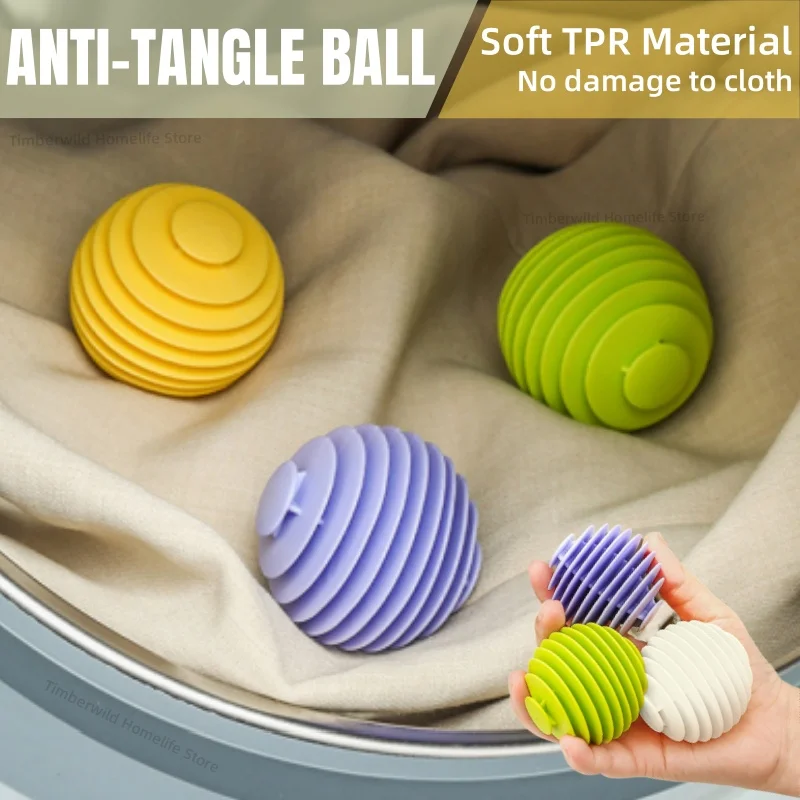 Anti-tangle Oval Solid Cleaning Balls Magic Laundry Balls Drum Washer Washing Machine Stain Removal Anti-tangle Tool