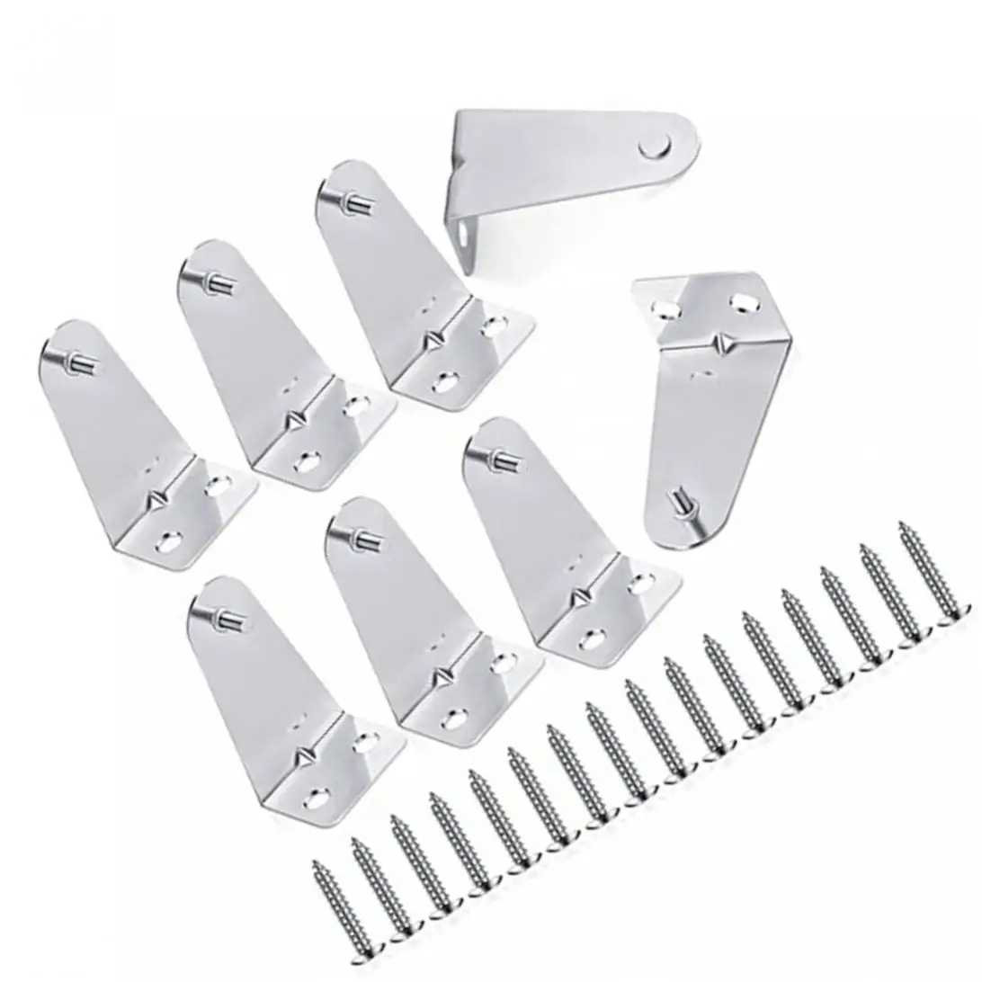 Blinds Fixing Brackets 8pcs Silver with Screws Bottom Rail Bracket Shade Fixing Bracket Metal For Horizontal Blinds
