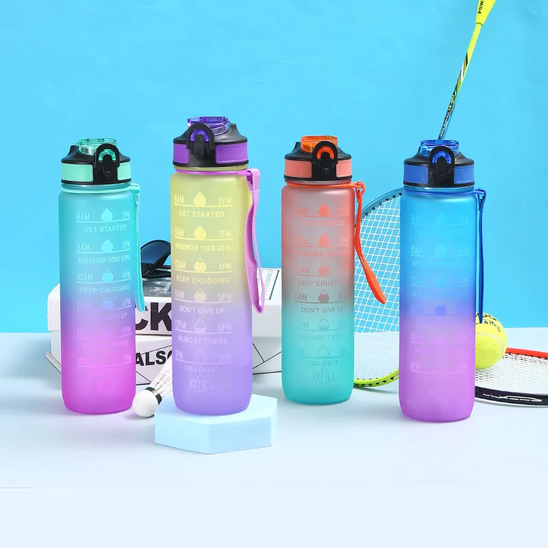 Portable Water Bottle Motivational Sports 1000ml Water bottle with Time