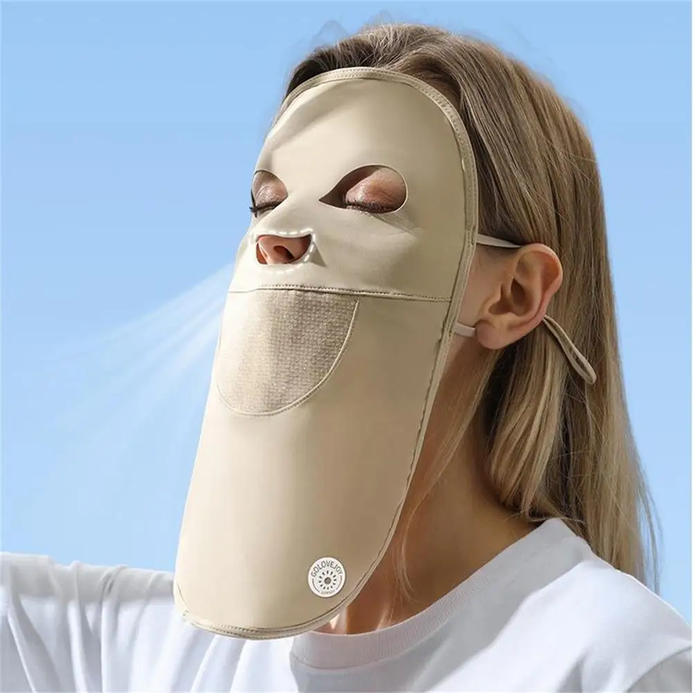 

1PCS Ice Silk Sunscreen Mask Ladies Summer Outdoor Cycling Uv Sun Protective Mask Sunshade Breathable Full Face Towel Veil