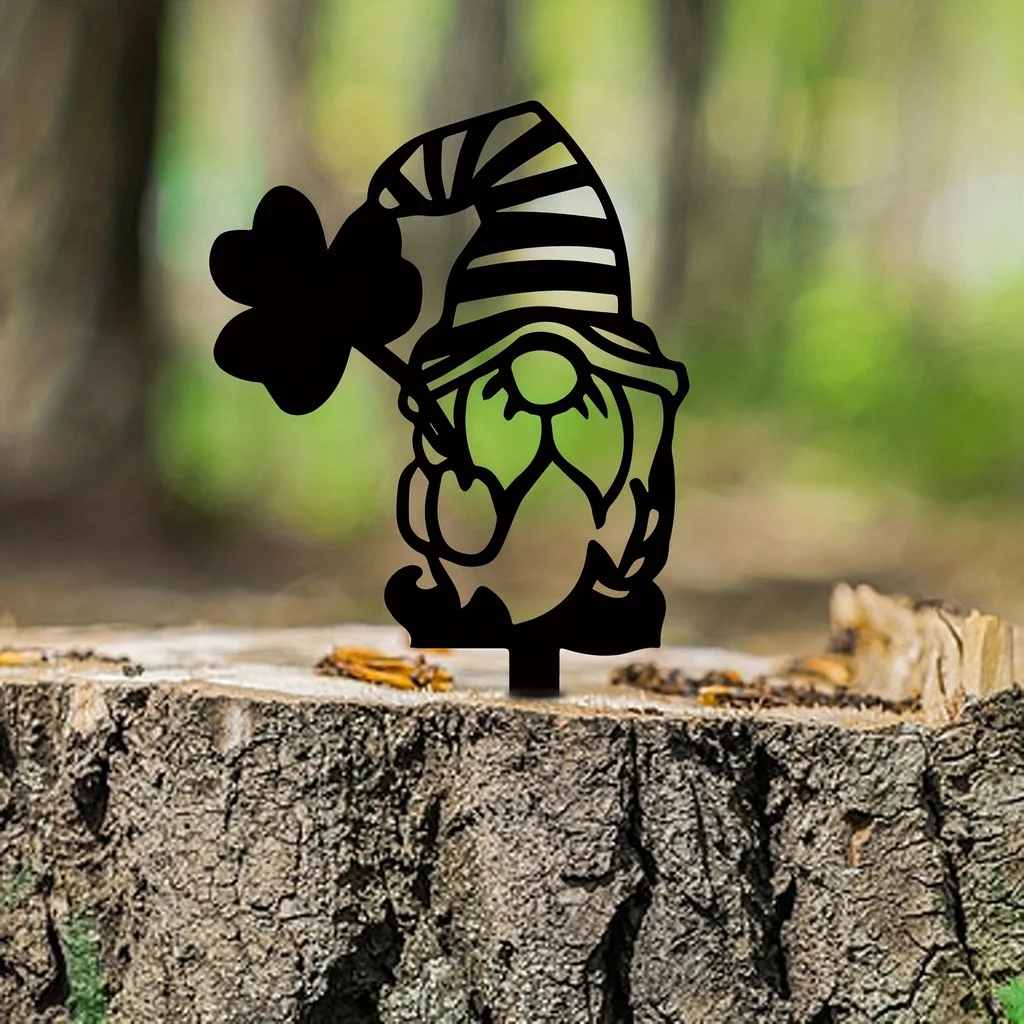 

1pc, Metal Yard Sign, Metal Lawn Garden Gnome Stakes Svg, Gnome Garden Decor, Yard Sign,Yard Sign With Stakes