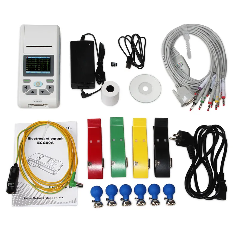 ECG90A USB Software Single Channel ECG Waveform Electrocardiograph Touch Screen