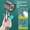Shower Head High Pressure Filter Water-saving Shower Knobs Holder Hose 4-mode Spray with Massage Brush Bathroom Accessories 4