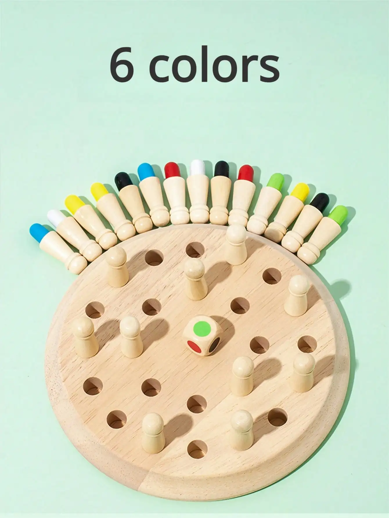 1 Set Wooden Color Memory Chess Desktop Toys Double Or Multiple People Interactive Creative Games A Birthday Present Gift