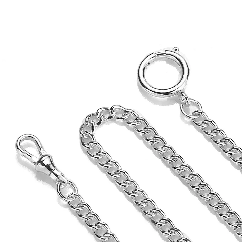 36.5CM Vintage Pocket Watch Chain Electroplated metal Pocket watch chains Jeans Clothing Accessories With Single & Ring Clasp